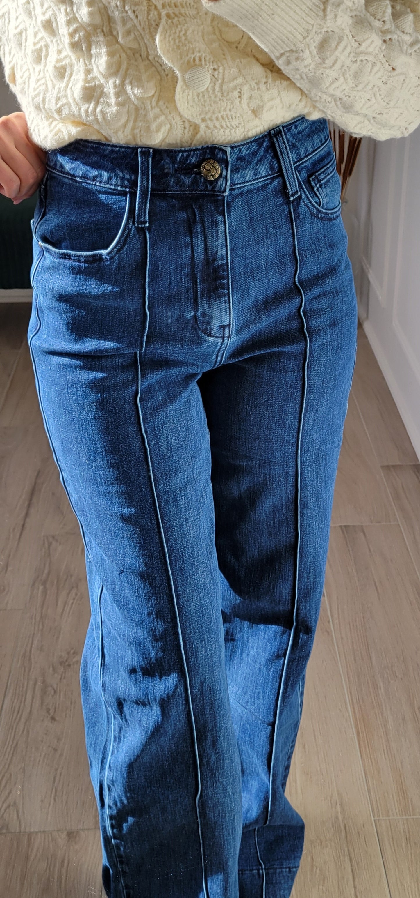 Jean wide avec couture Venise