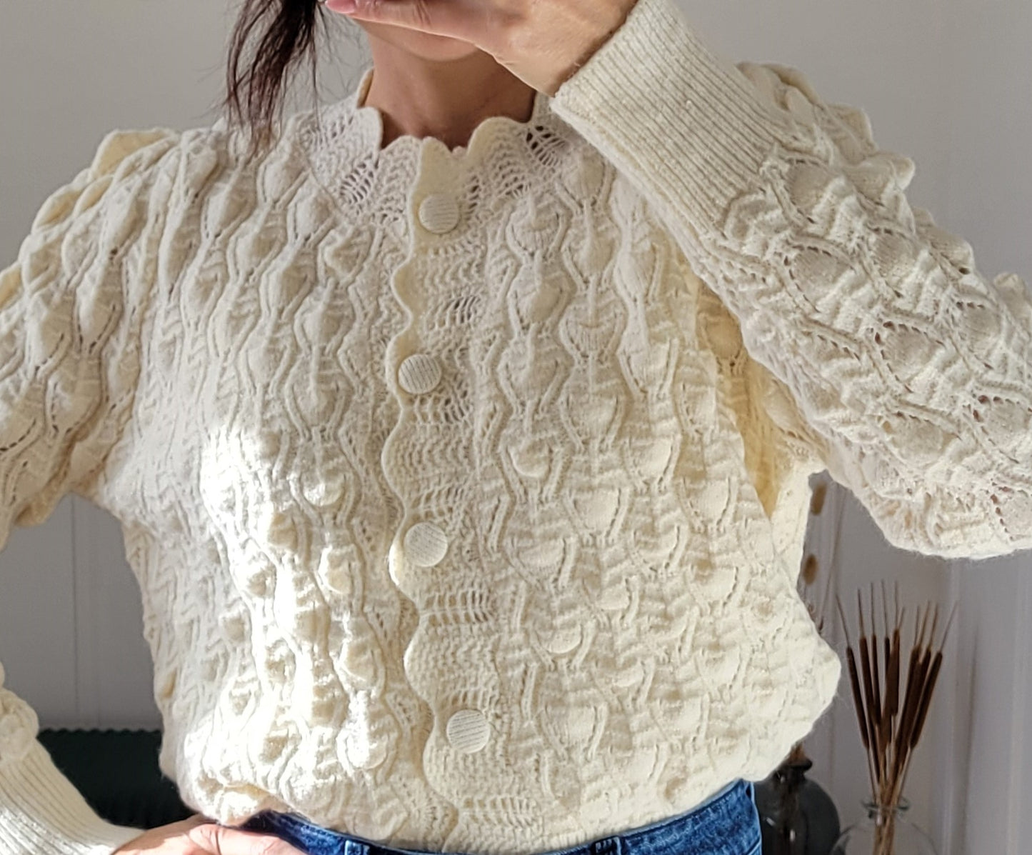 Gilet en maille texturé à motifs géométriques Munich