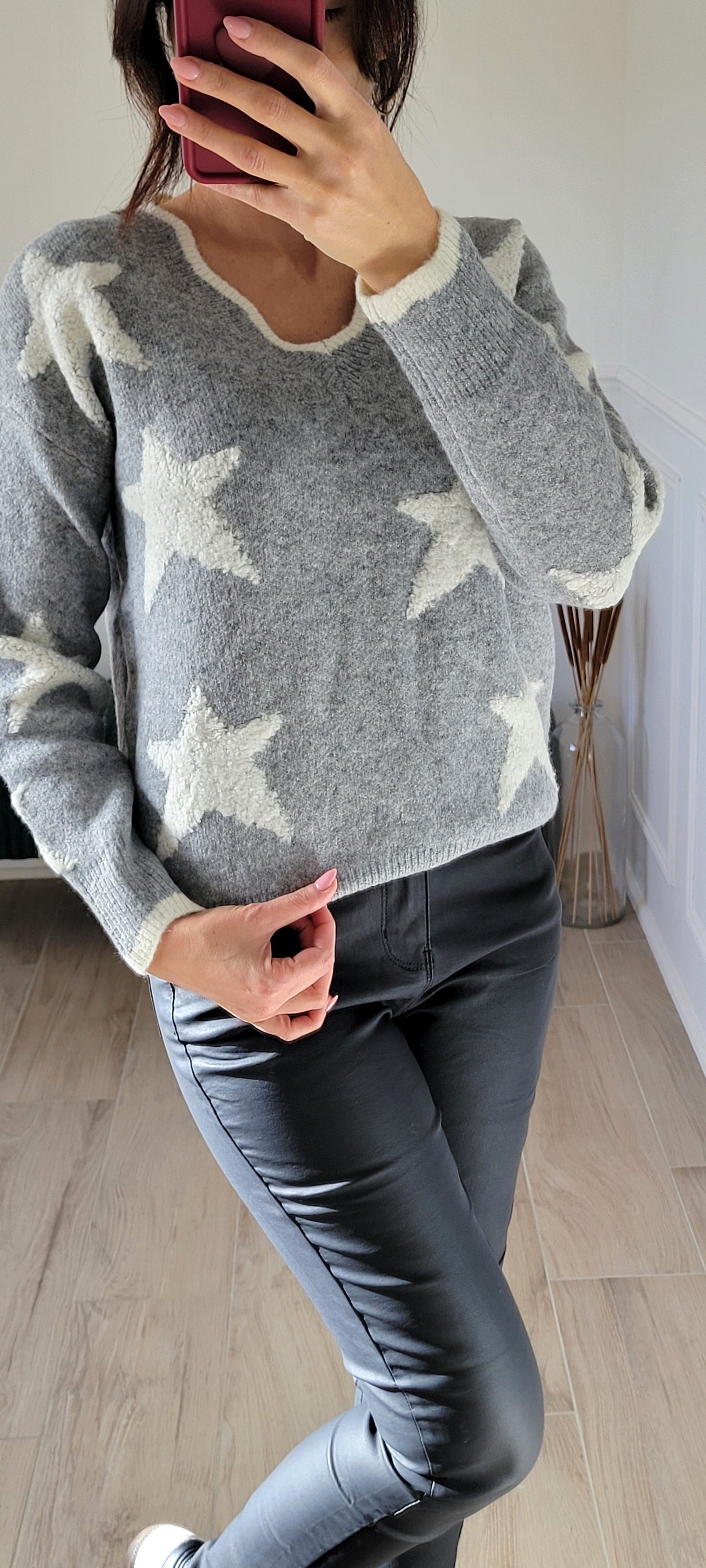 Pull en maille motifs étoiles New-York