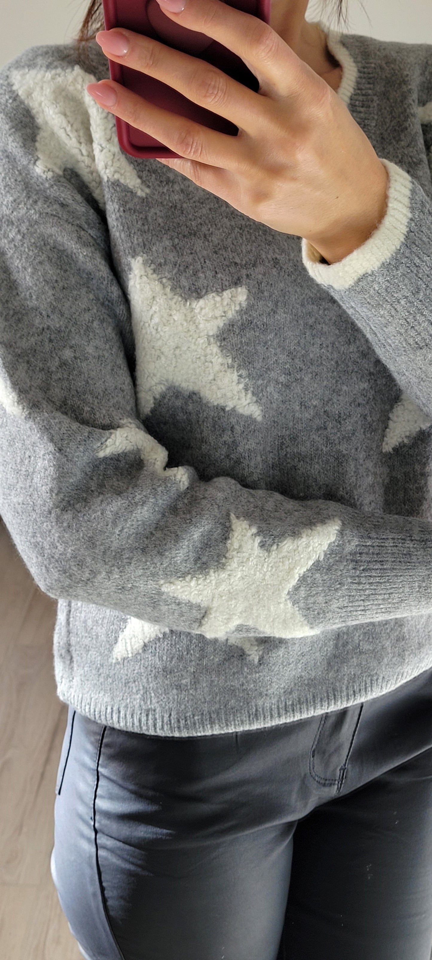 Pull en maille motifs étoiles New-York