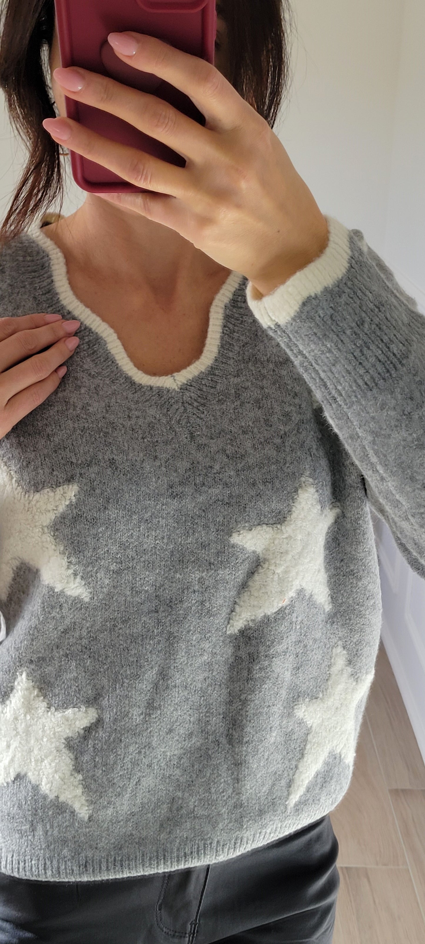 Pull en maille motifs étoiles New-York