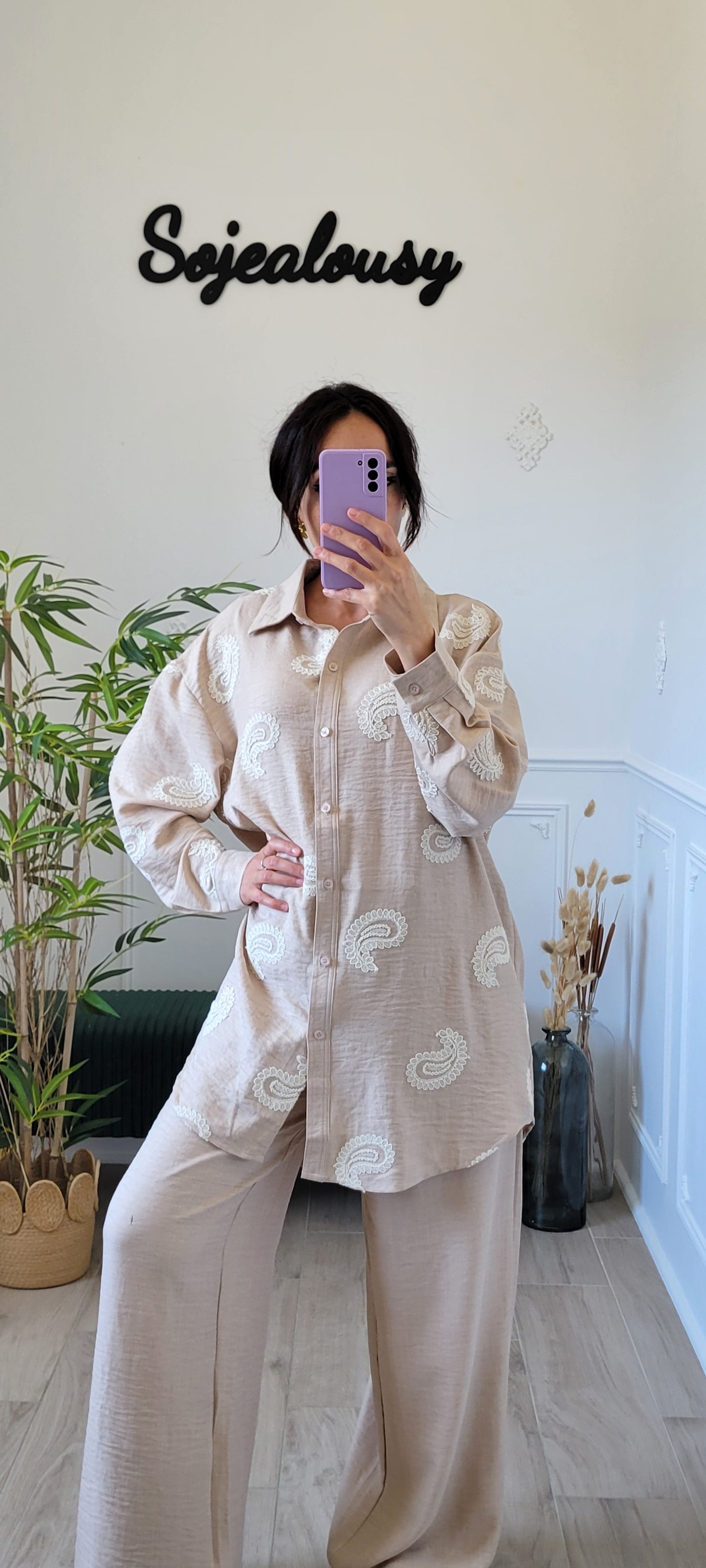 Ensemble pantalon chemise confortable