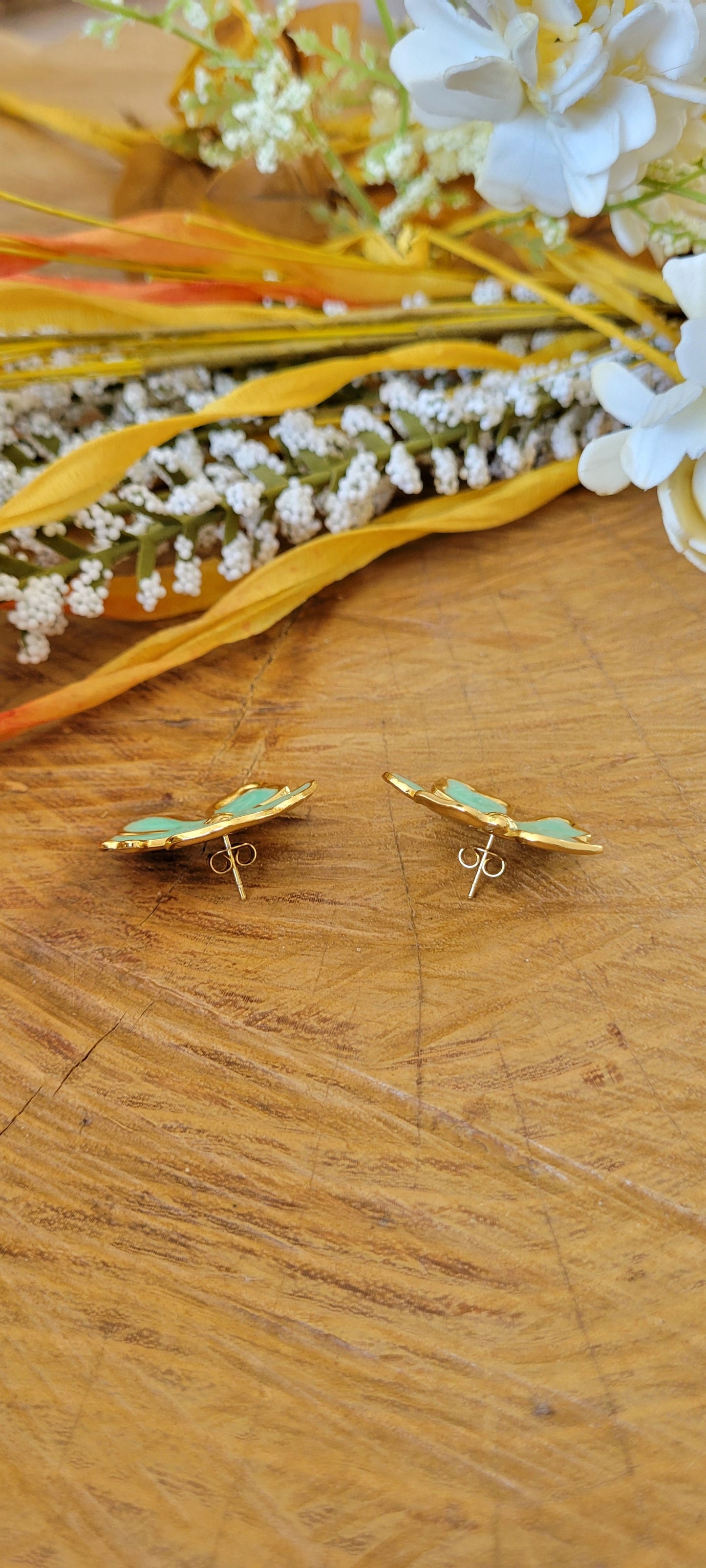 Boucles d'oreilles vert d'eau