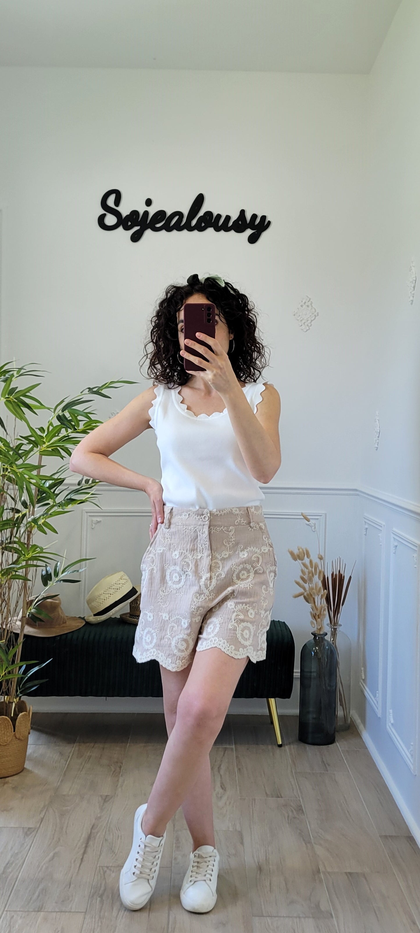 Short avec fleur bordées Elisa