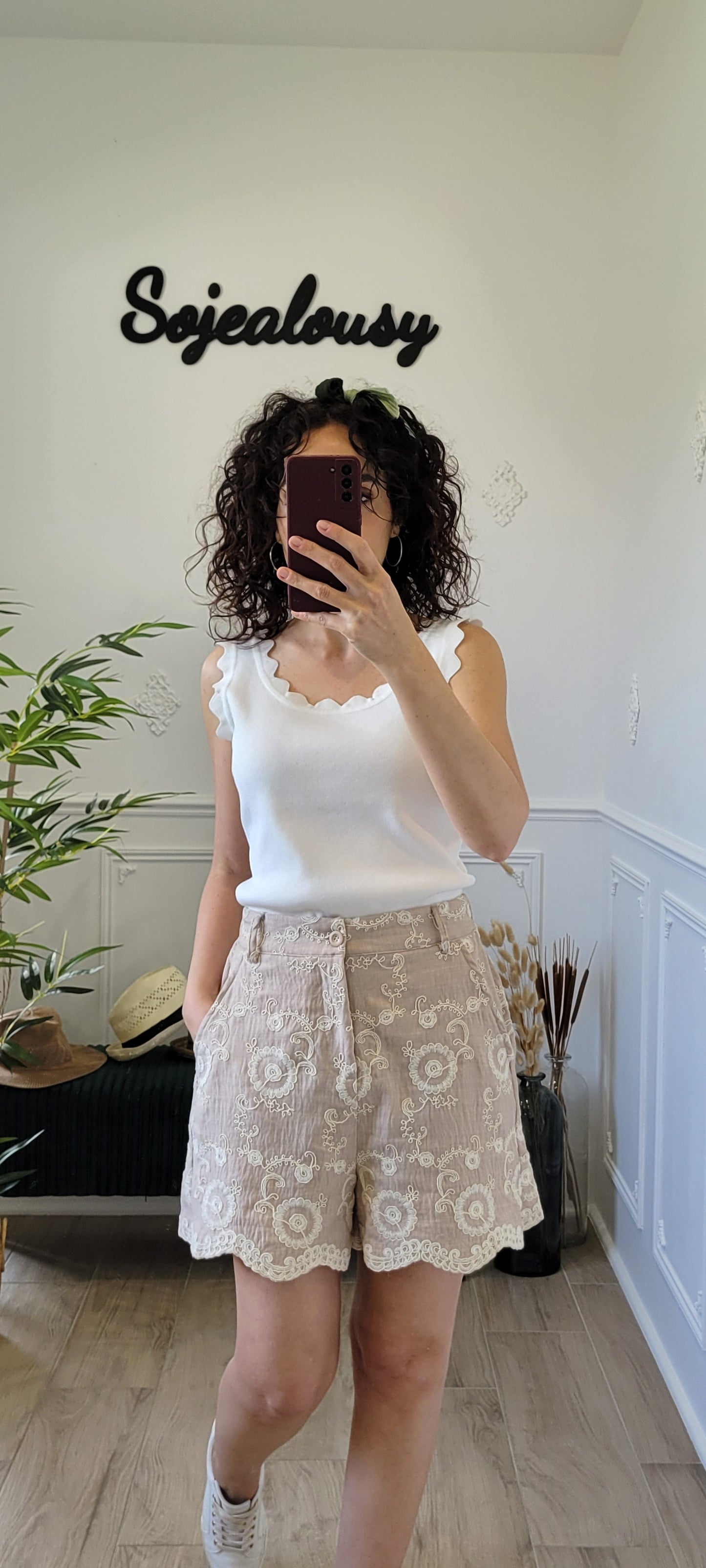 Short avec fleur bordées Elisa