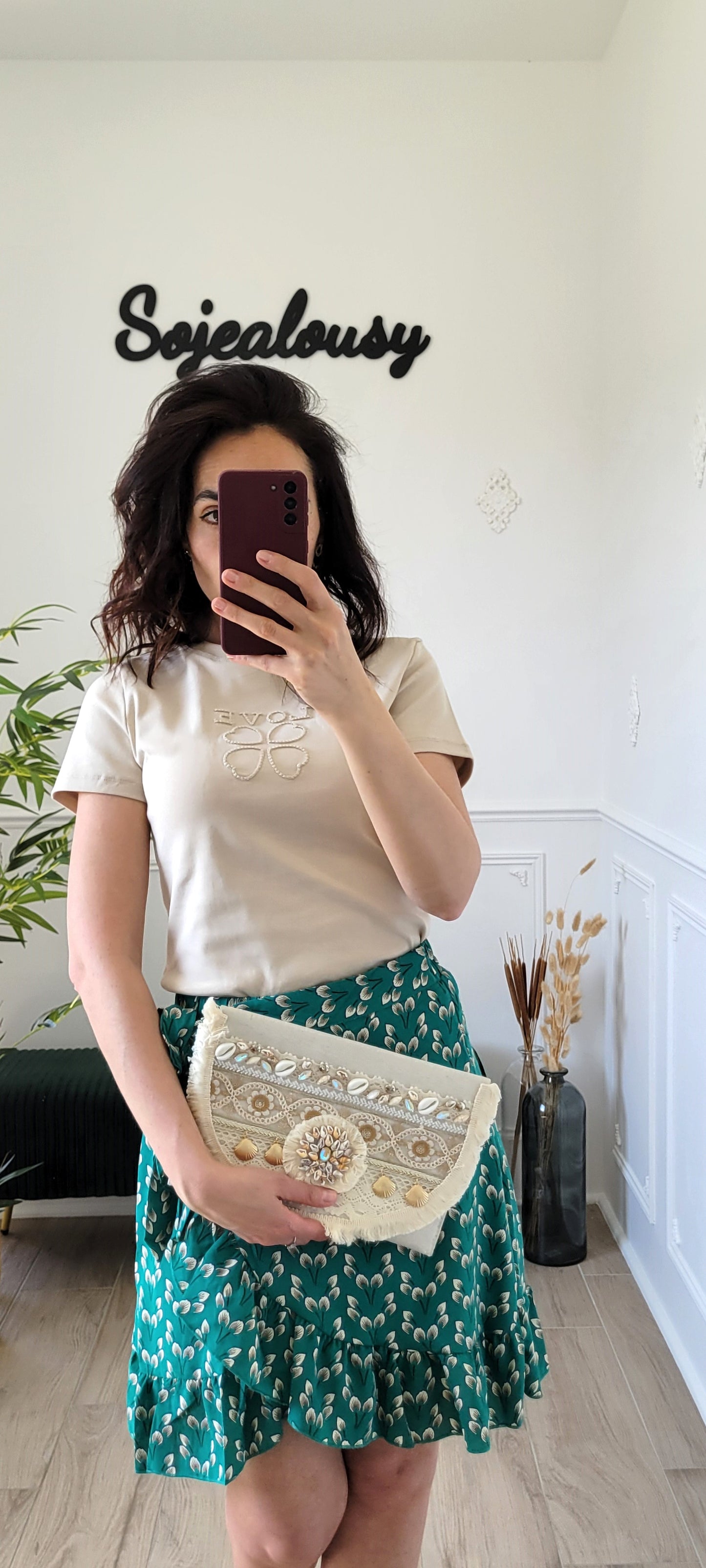 Pochette bohème à rabat