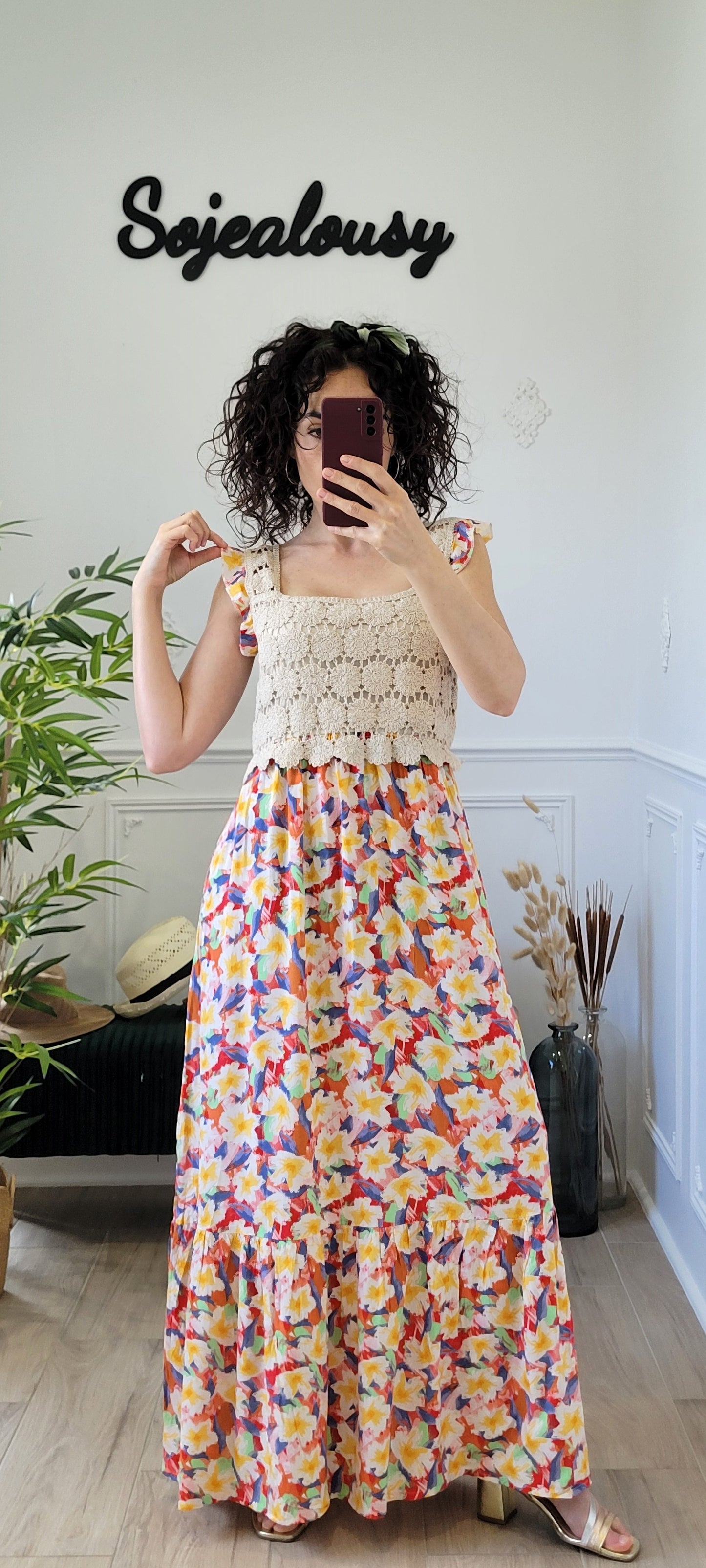 Robe longue avec crochet Calista