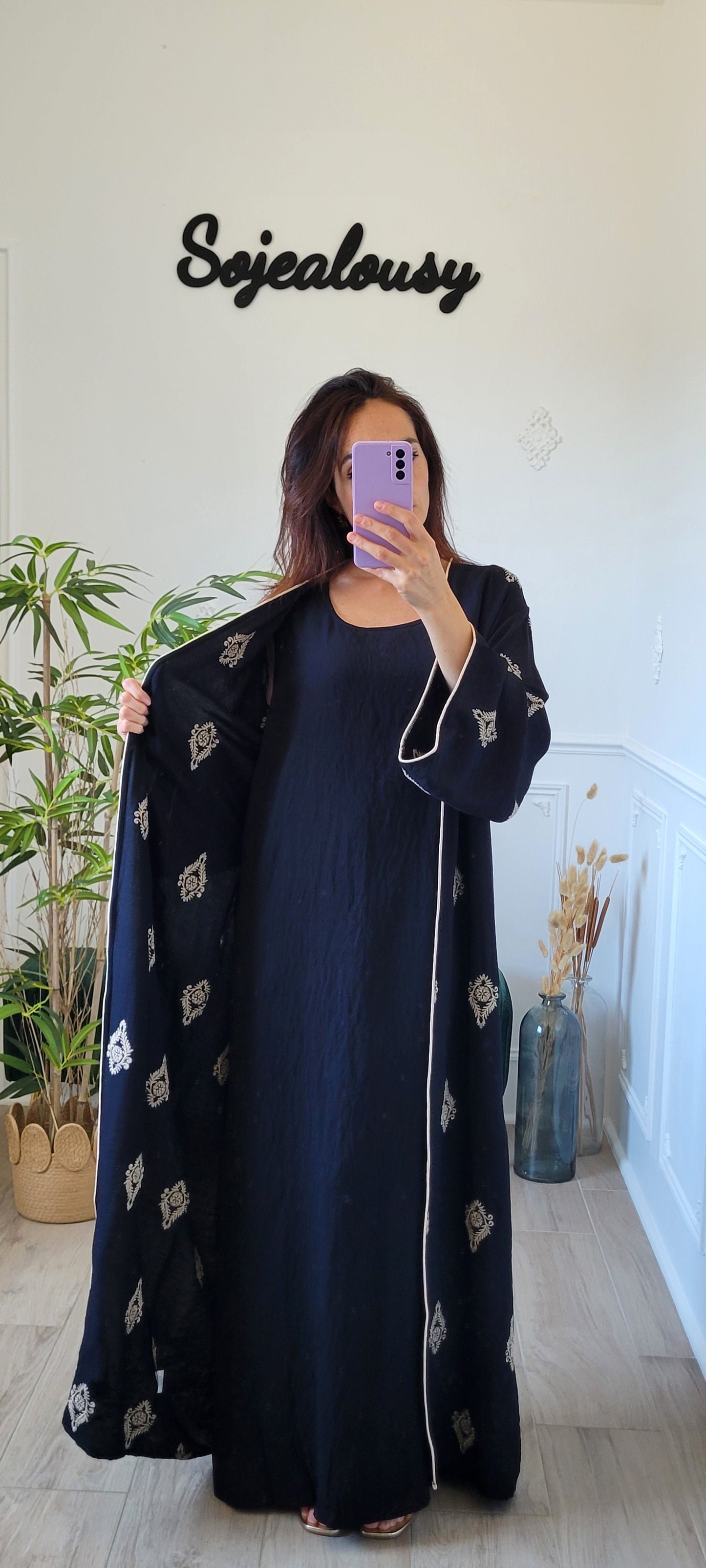 Ensemble robe et kimono noir