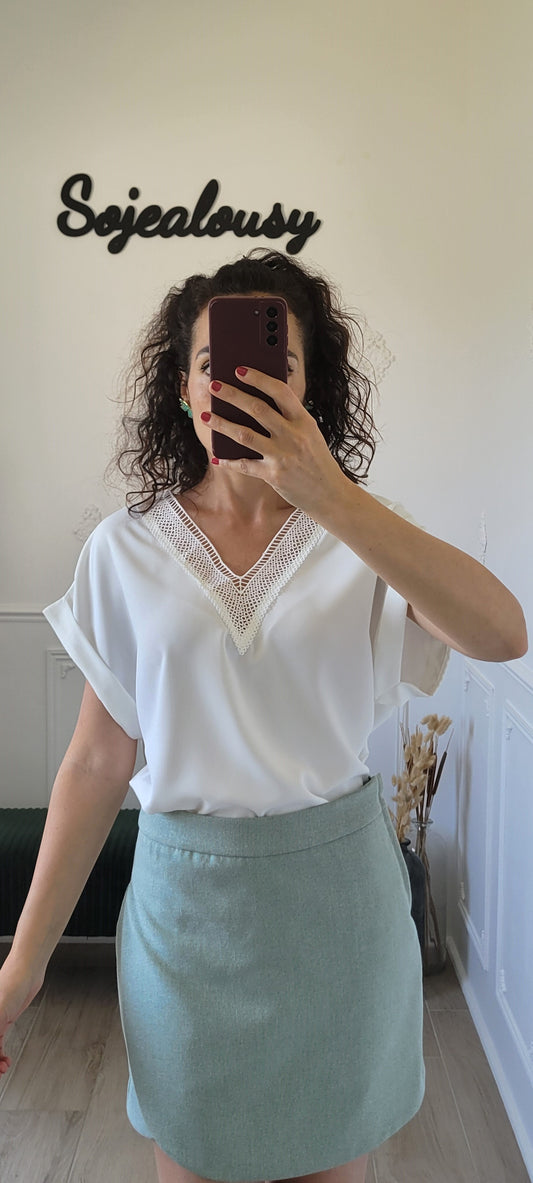 Top fluide blanc Pia