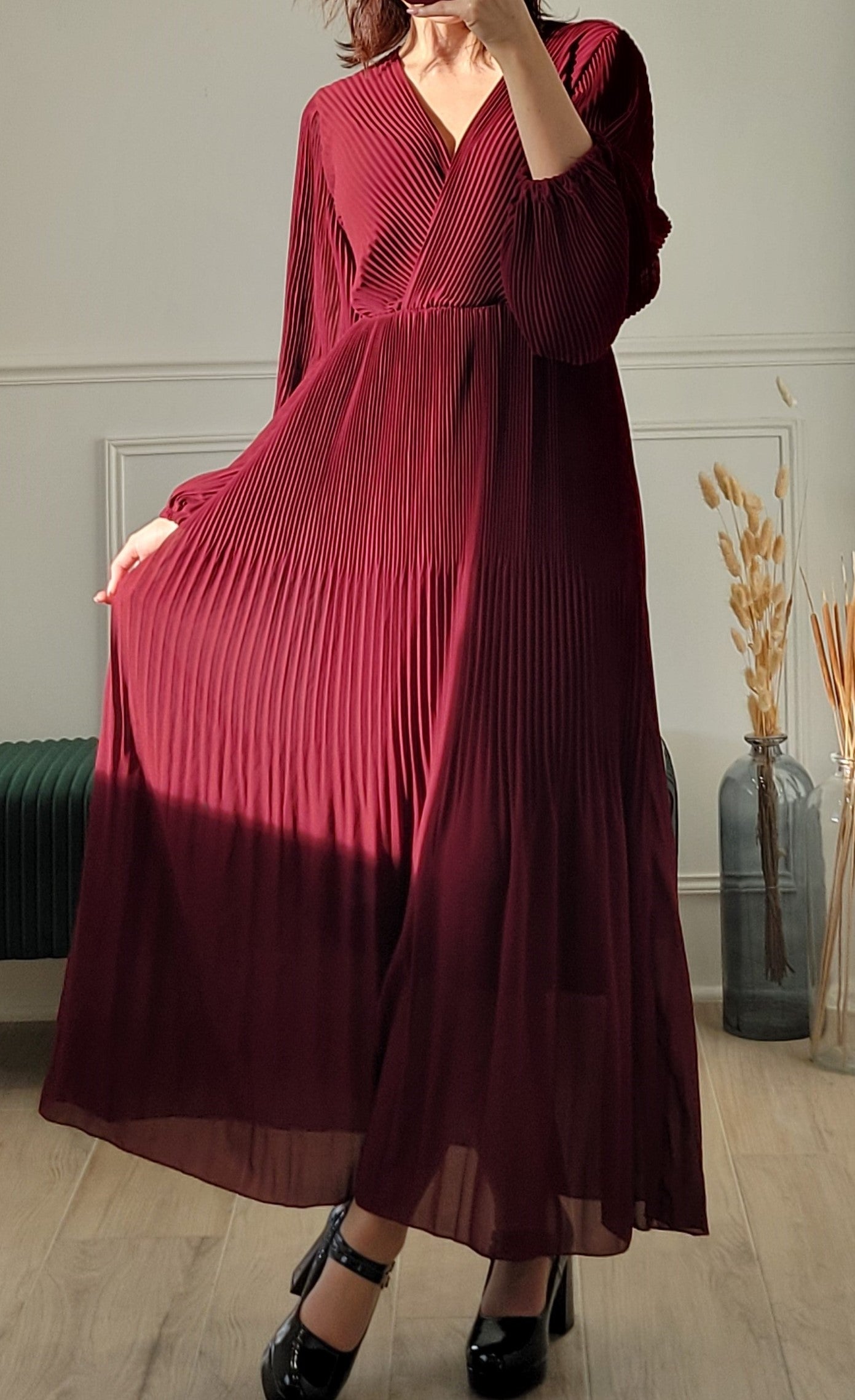 Robe longue plissée Cuba