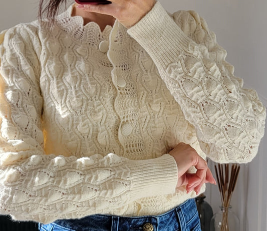 Gilet en maille texturé à motifs géométriques Munich