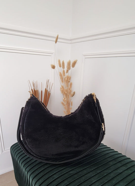 Sac bandoulière fausse fourrure