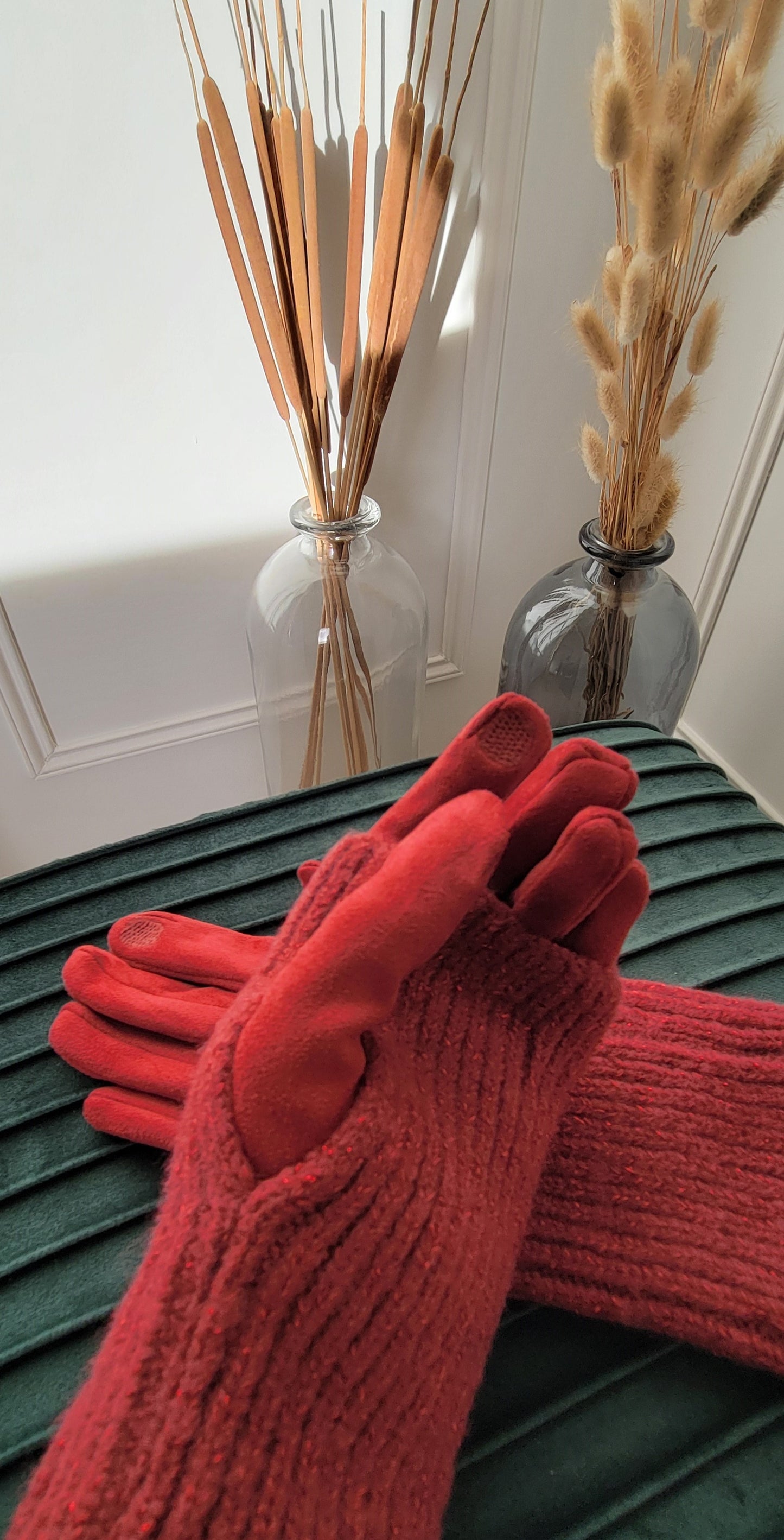 Gants en suédine avec mitaines