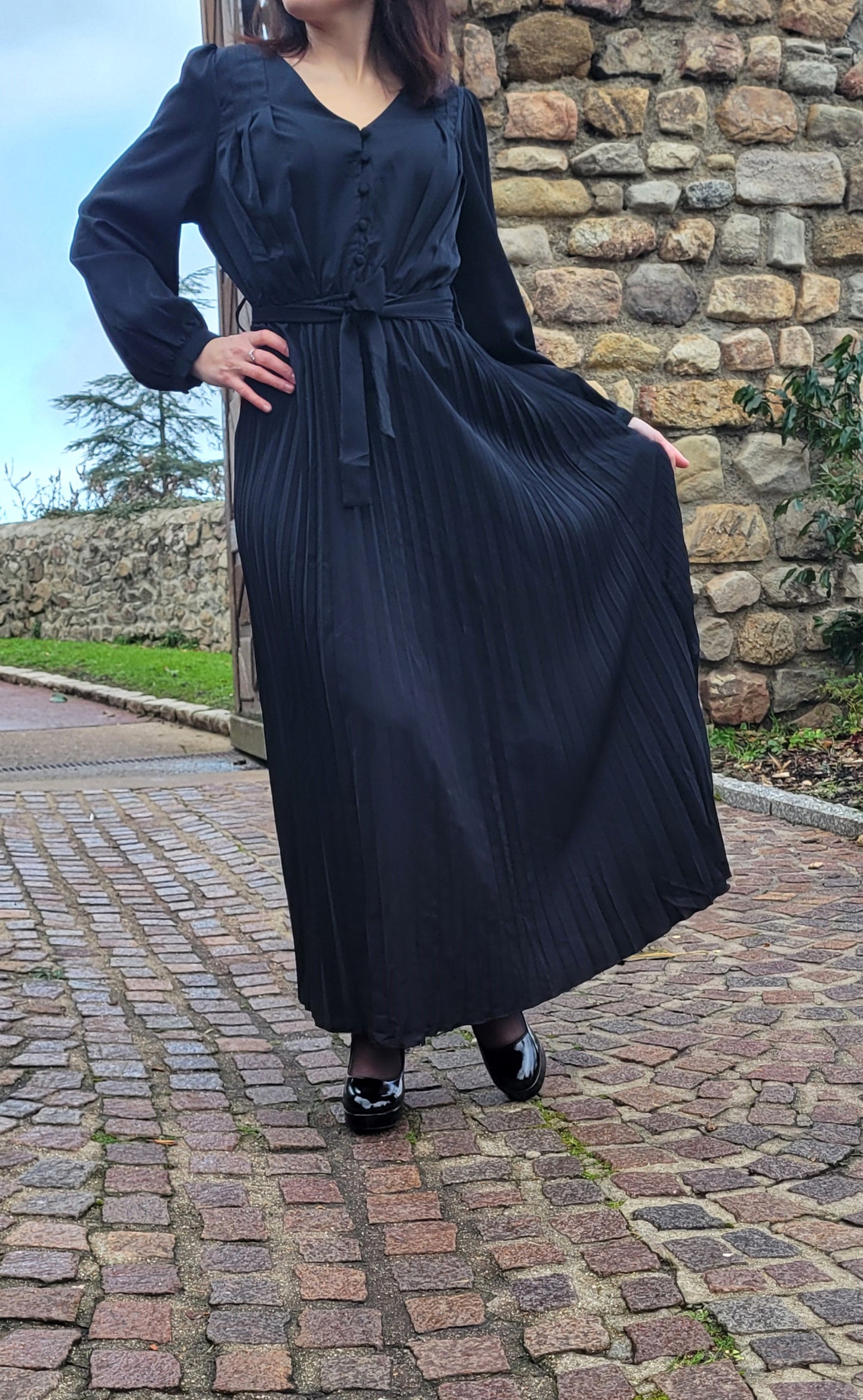 Robe longue plissée Madrid