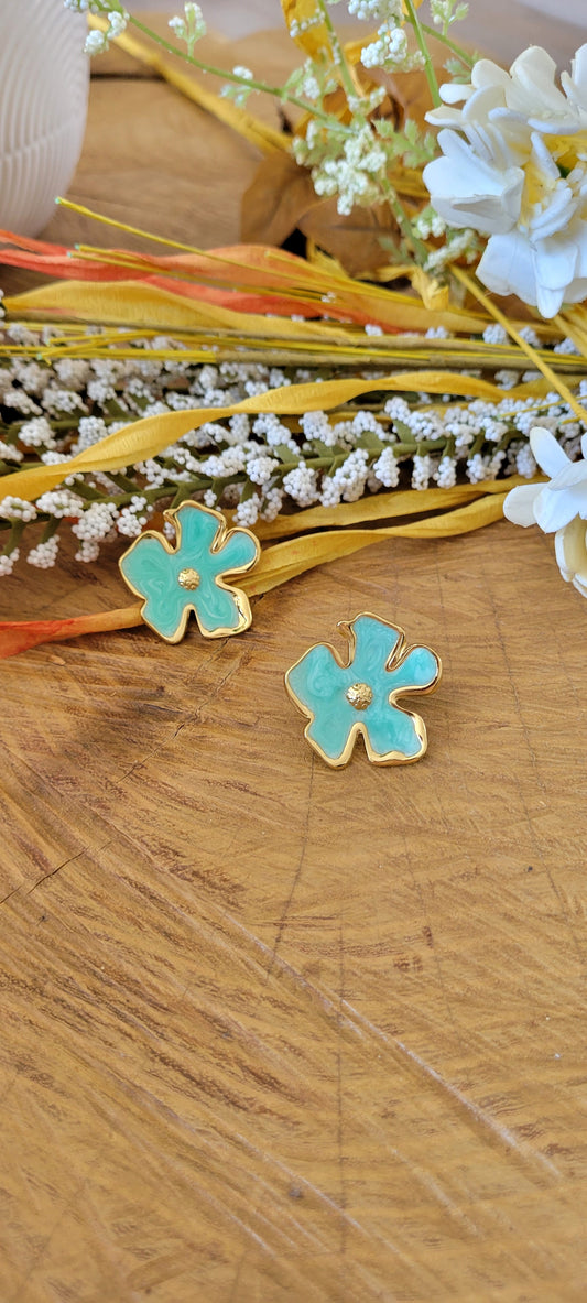 Boucles d'oreilles vert d'eau