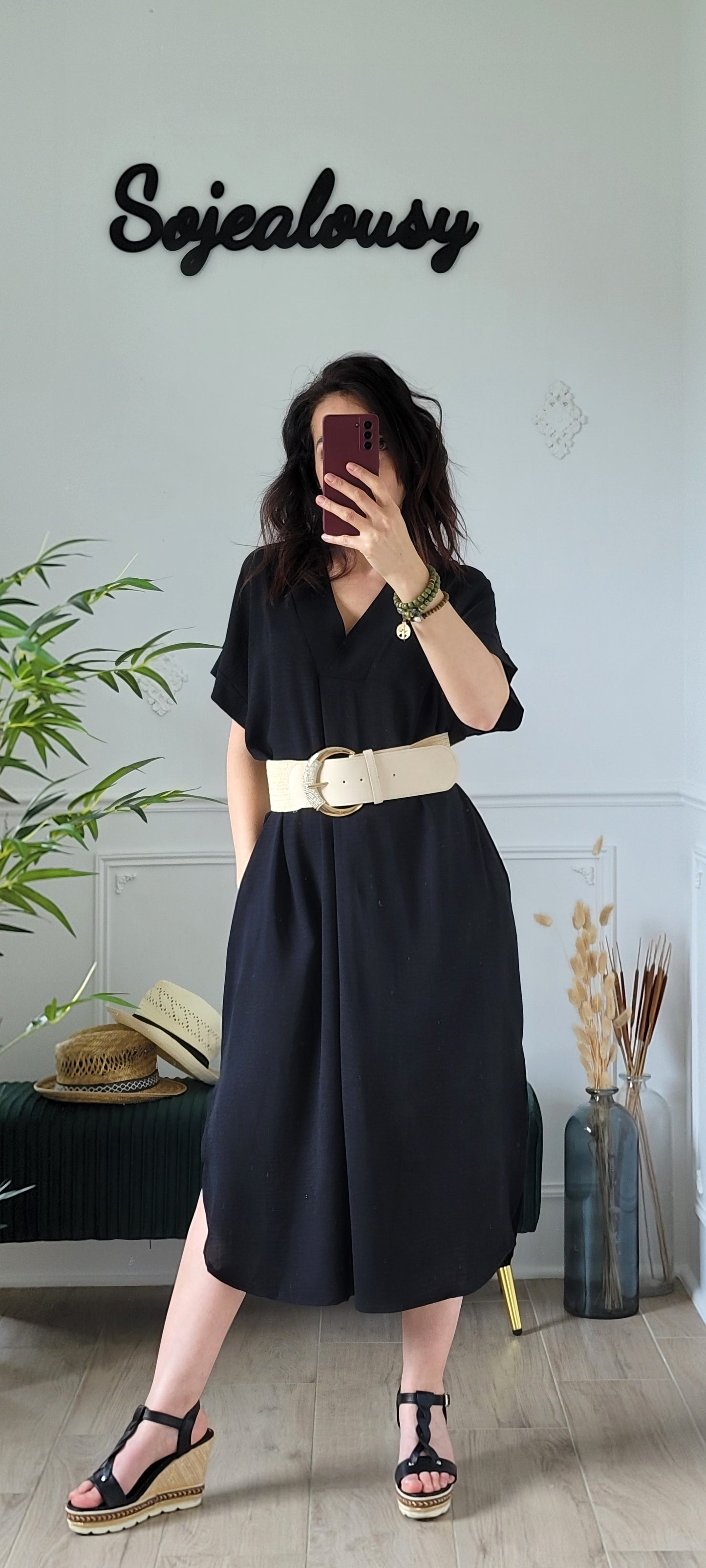 Robe fluide noire Ophélia