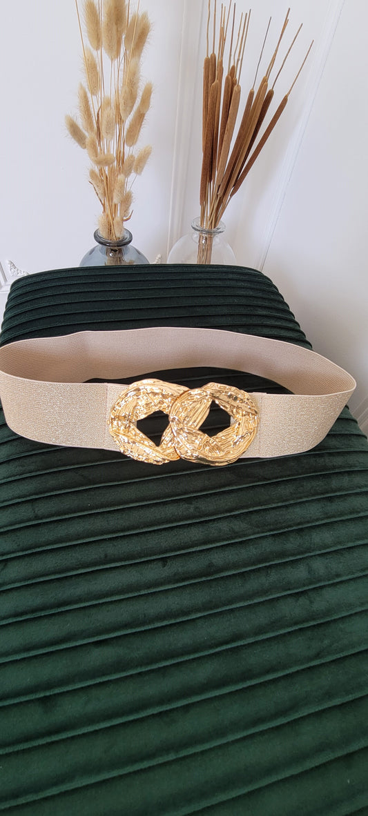 Ceinture élastique à  boucles dorées