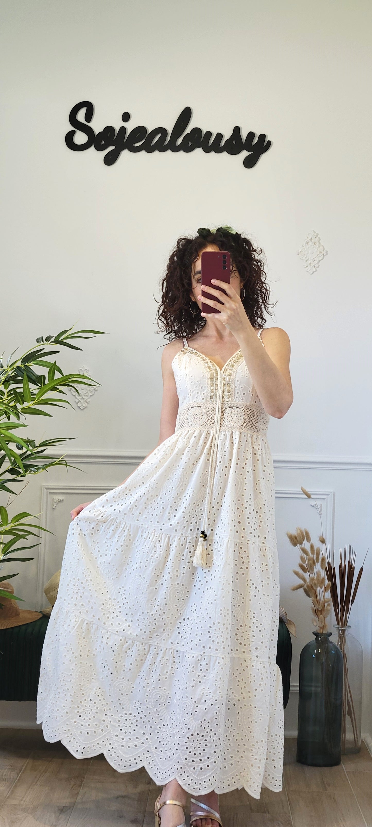 Robe longue en broderie anglaise Mary
