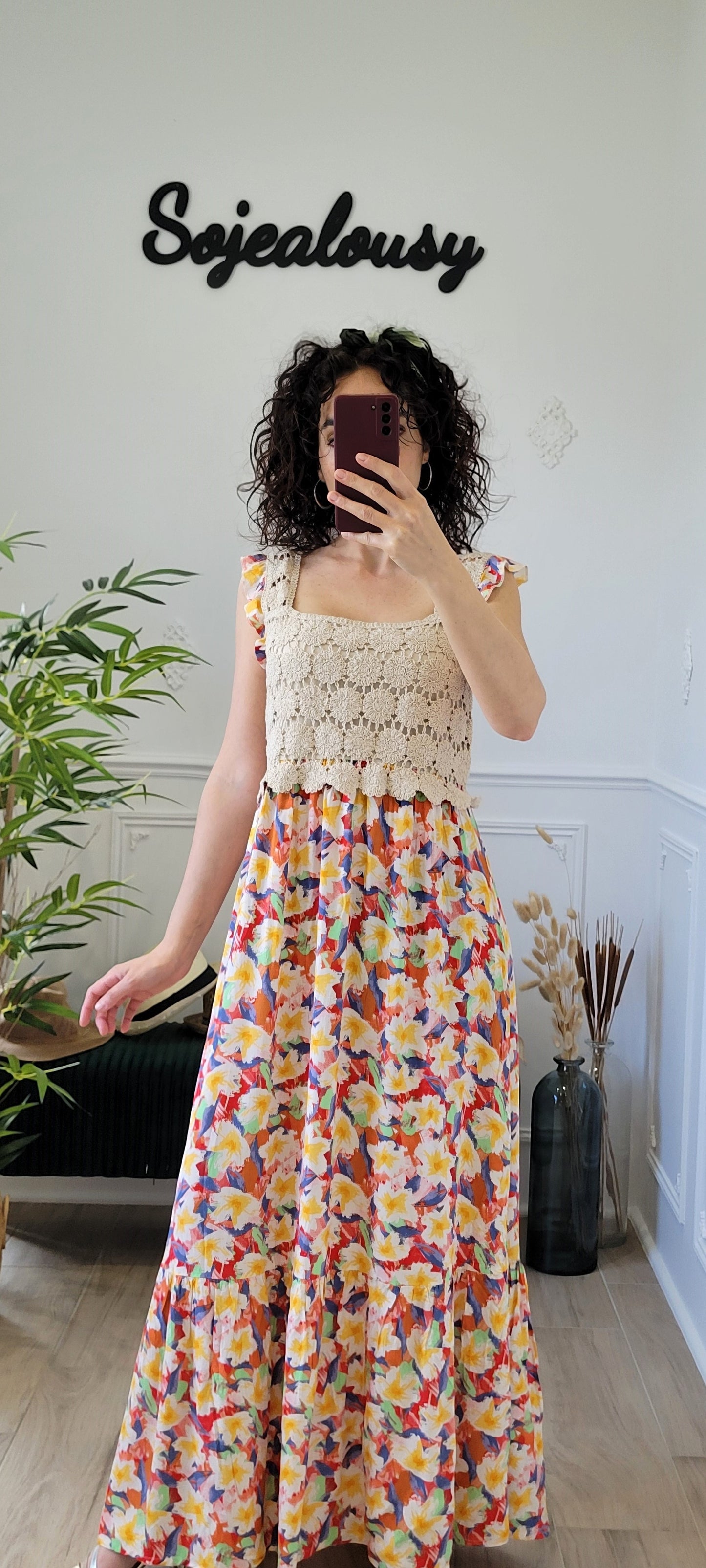 Robe longue avec crochet Calista