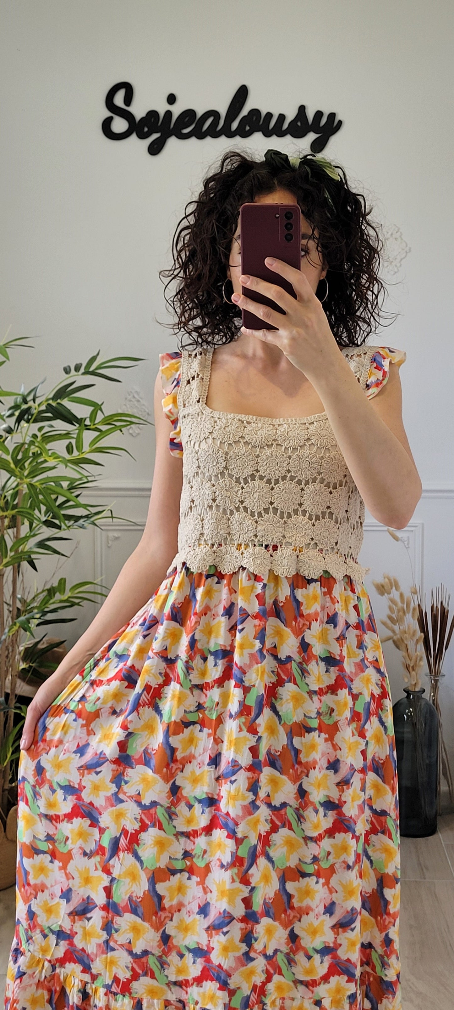 Robe longue avec crochet Calista