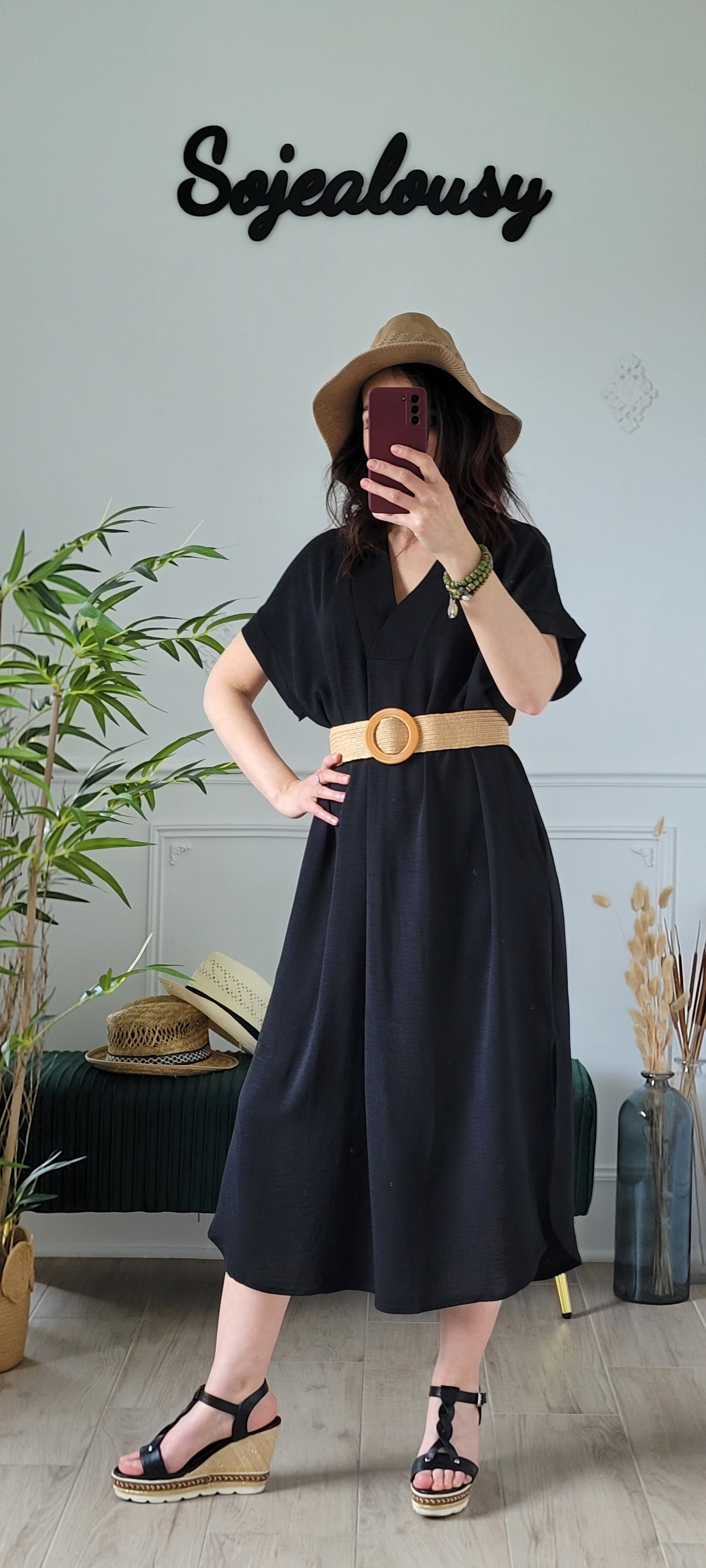 Robe fluide noire Ophélia