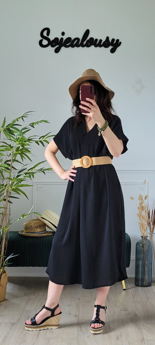 Robe fluide noire Ophélia