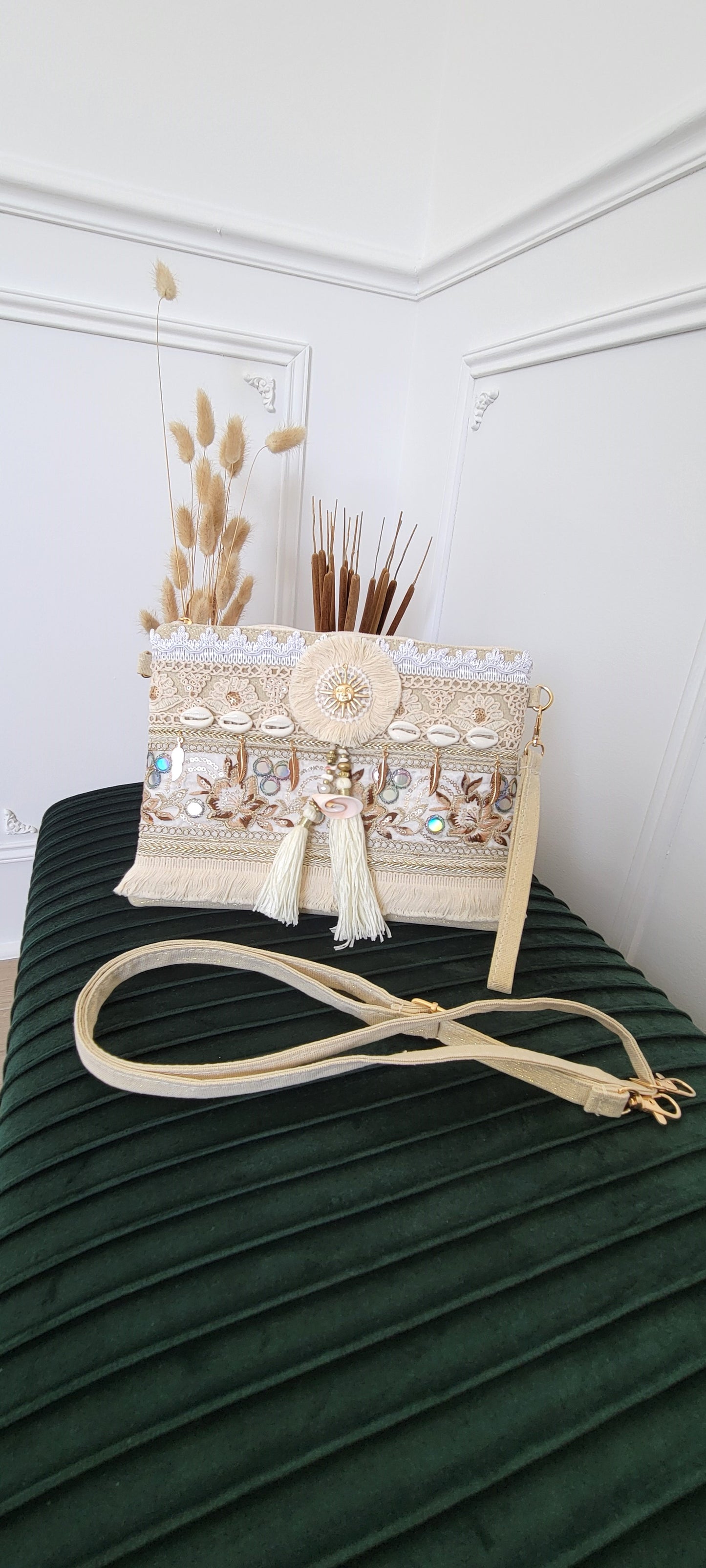 Pochette bohème coquillage
