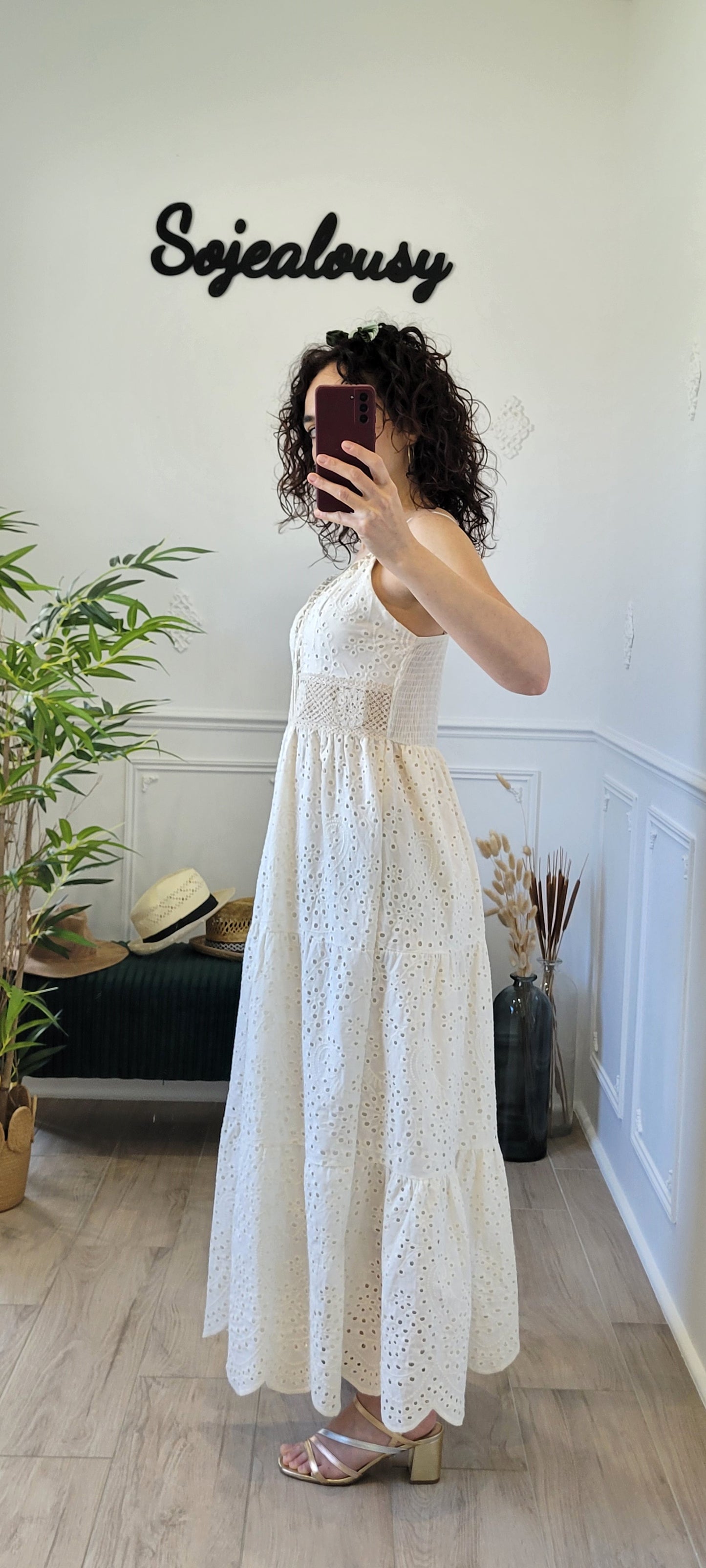 Robe longue en broderie anglaise Mary