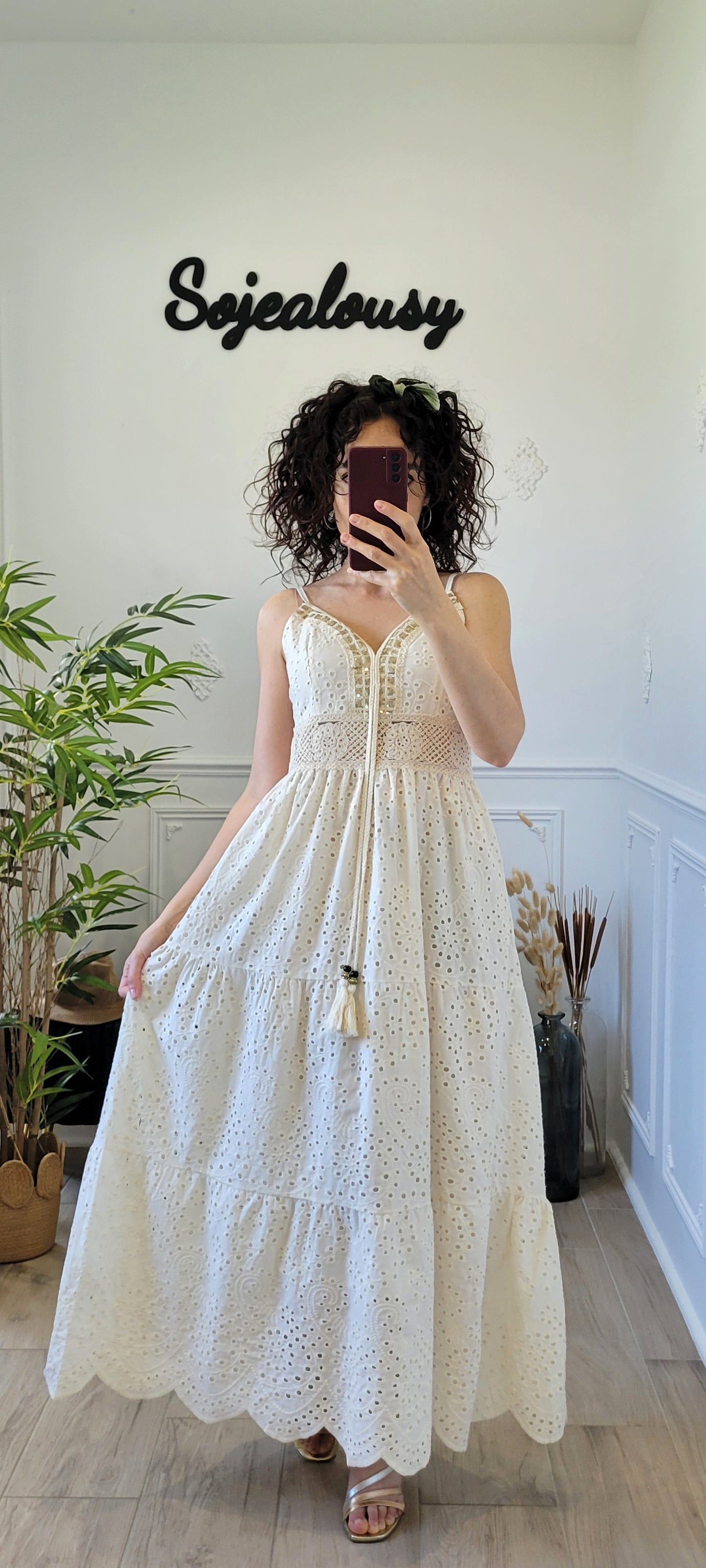 Robe longue en broderie anglaise Mary